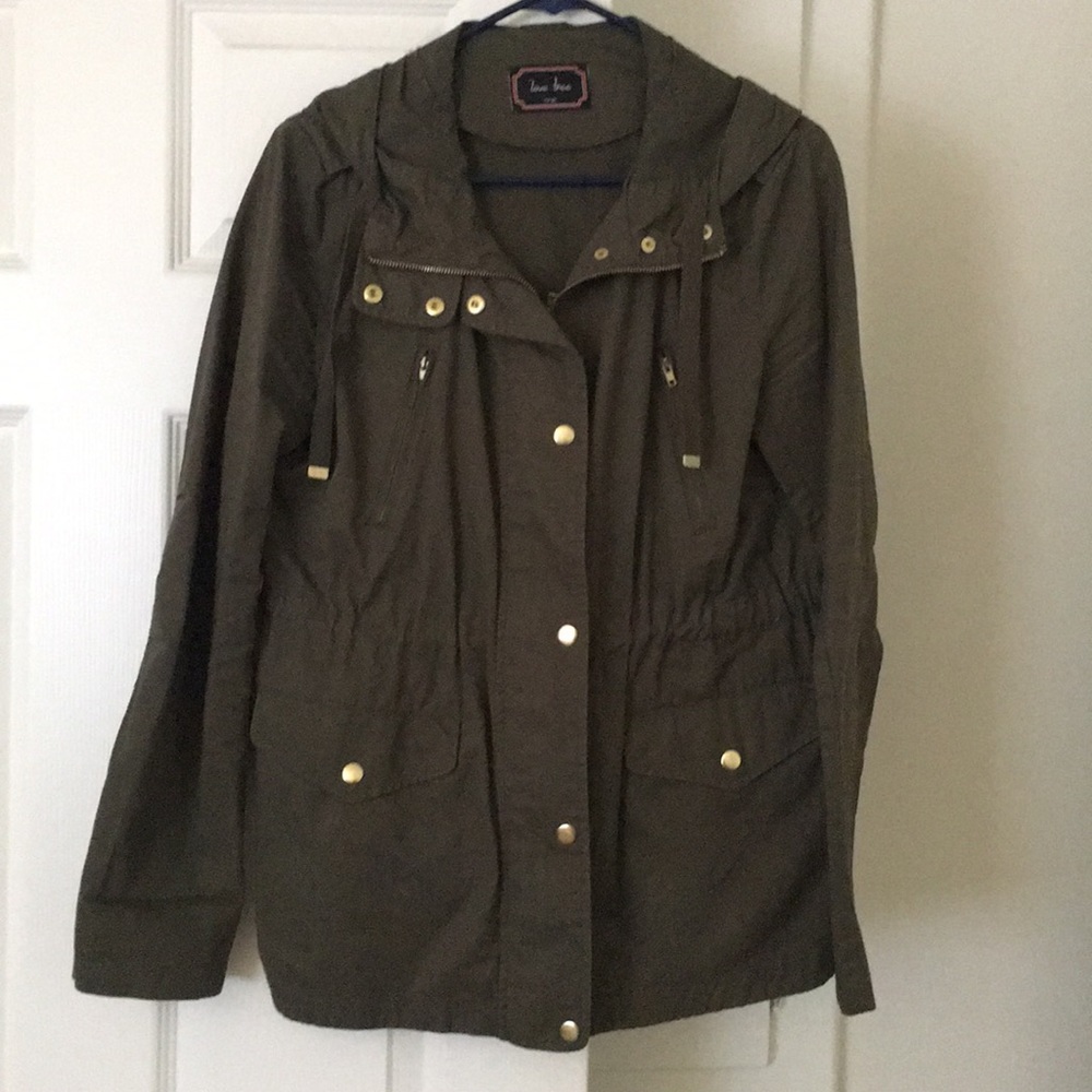 Army green colored coat